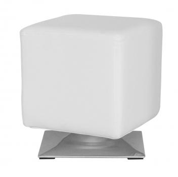Sitzwürfel Sitzhocker Hocker Gepolstert Kunstleder Weiß Quadratisch M-61352/2145