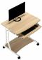 Preview: Computerschreibtisch Schreibtisch Rollbar Eiche/Weiß Holzoptik CT-3791A/8418