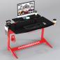 Preview: Gaming Computertisch Gamer Tisch Racing Carbon Optik Schwarz/Rot GT-008/8189