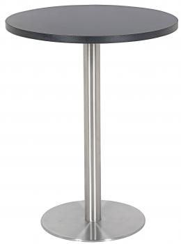 Bartisch Bistrotisch Tisch Schwarz Rund Edelstahlfuß 60x60x75 M-BT75/8412