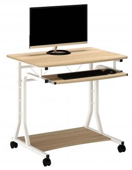 Computerschreibtisch Schreibtisch Rollbar Eiche/Weiß Holzoptik CT-3791A/8418