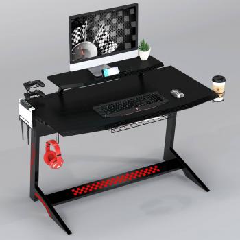 Gaming Computertisch Gamer Tisch Racing Carbon Optik Schwarz GT-008/8393